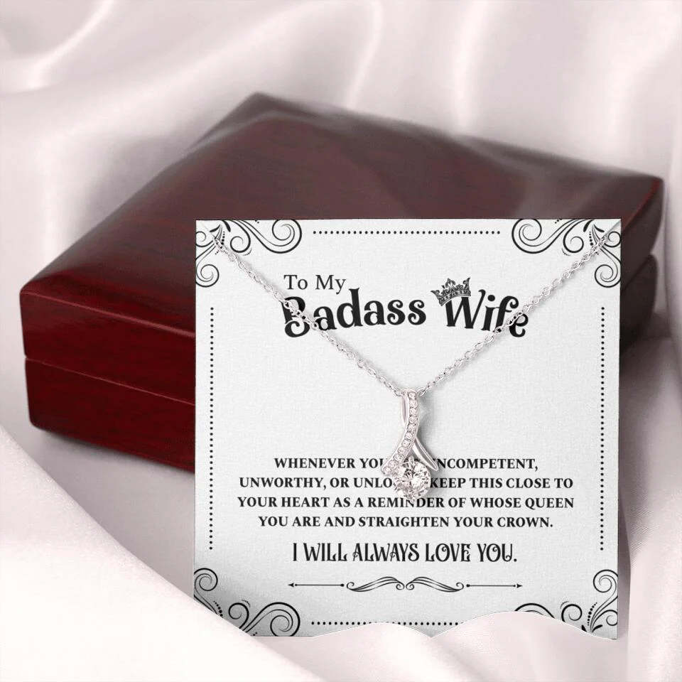 Meaningful Message To My Badass Wife Girlfriend Custom Necklace Anniversary Gift For Her - Image 49