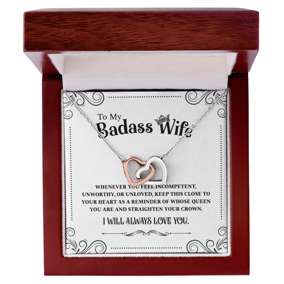 Meaningful Message To My Badass Wife Girlfriend Custom Necklace Anniversary Gift For Her - Image 5