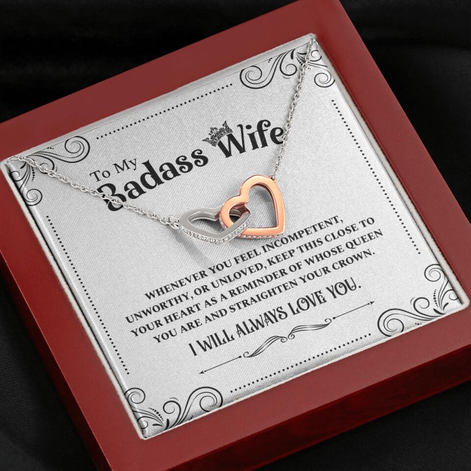 Meaningful Message To My Badass Wife Girlfriend Custom Necklace Anniversary Gift For Her - Image 6