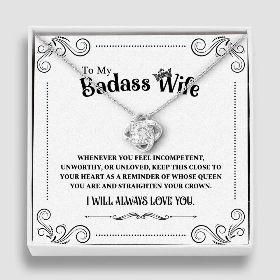 Meaningful Message To My Badass Wife Girlfriend Custom Necklace Anniversary Gift For Her - Image 7