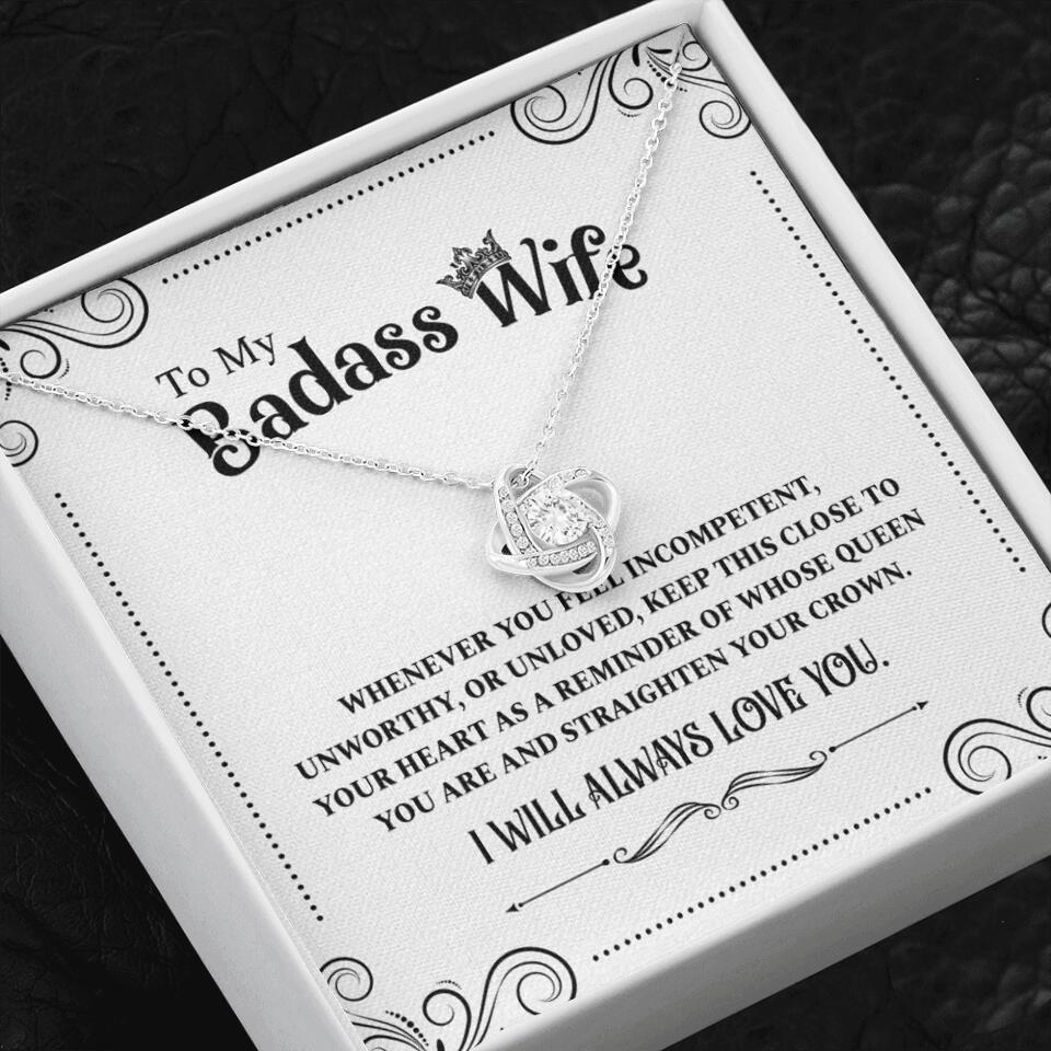 Meaningful Message To My Badass Wife Girlfriend Custom Necklace Anniversary Gift For Her - Image 8