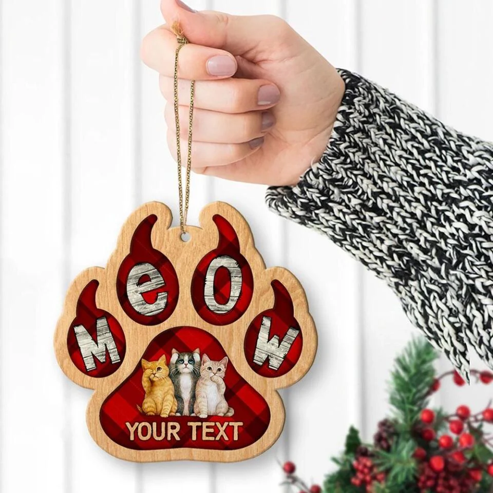 Meow Christmas Tree - Personalized Cat Ornament - Image 3