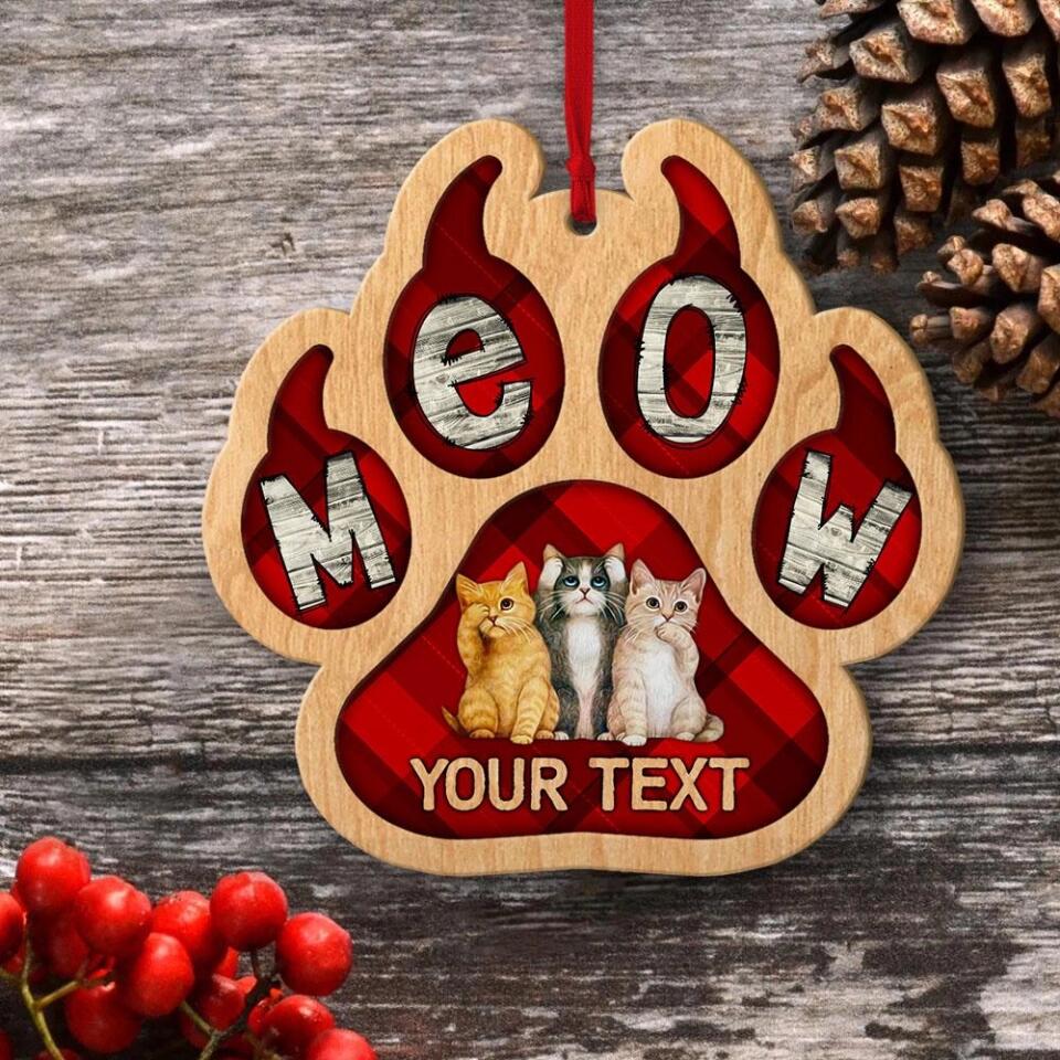 Meow Christmas Tree - Personalized Cat Ornament - Image 4