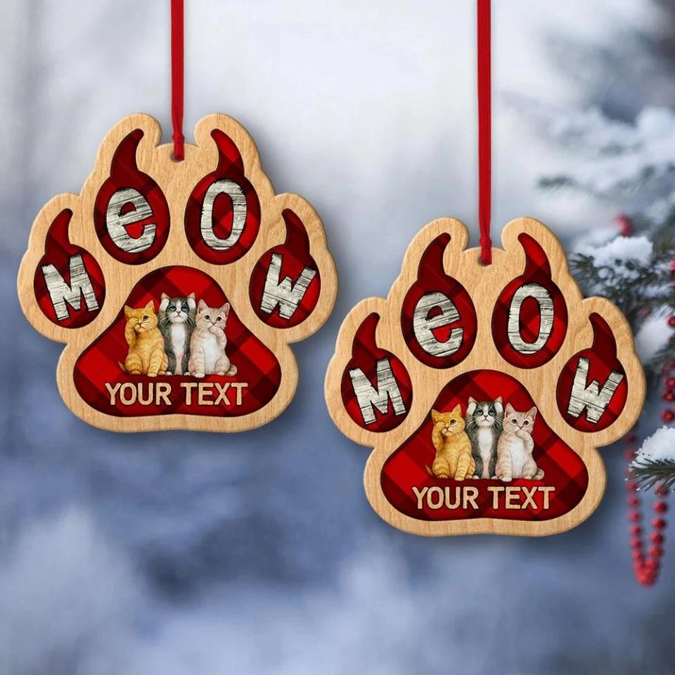 Meow Christmas Tree - Personalized Cat Ornament - Image 5