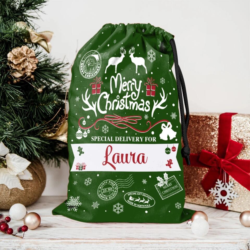 Merry Chrismast Special Gift Delivery - Personalized Christmas Sack Bag - Image 6