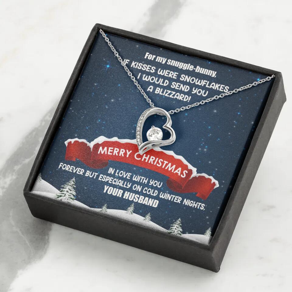 Merry Christmas For My Suggle Bunny Personalized White Gold Necklace - Image 13