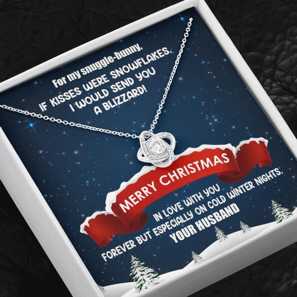 Merry Christmas For My Suggle Bunny Personalized White Gold Necklace - Image 2
