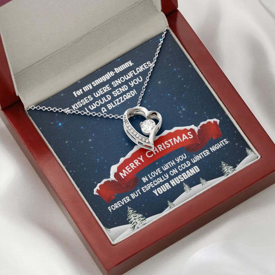 Merry Christmas For My Suggle Bunny Personalized White Gold Necklace - Image 24