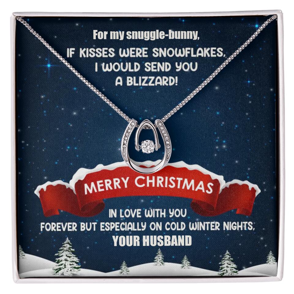 Merry Christmas For My Suggle Bunny Personalized White Gold Necklace - Image 29