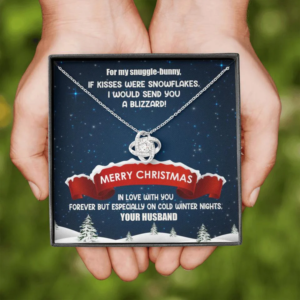 Merry Christmas For My Suggle Bunny Personalized White Gold Necklace - Image 3