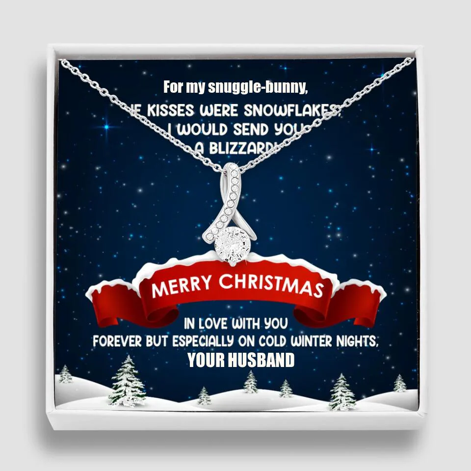Merry Christmas For My Suggle Bunny Personalized White Gold Necklace - Image 36
