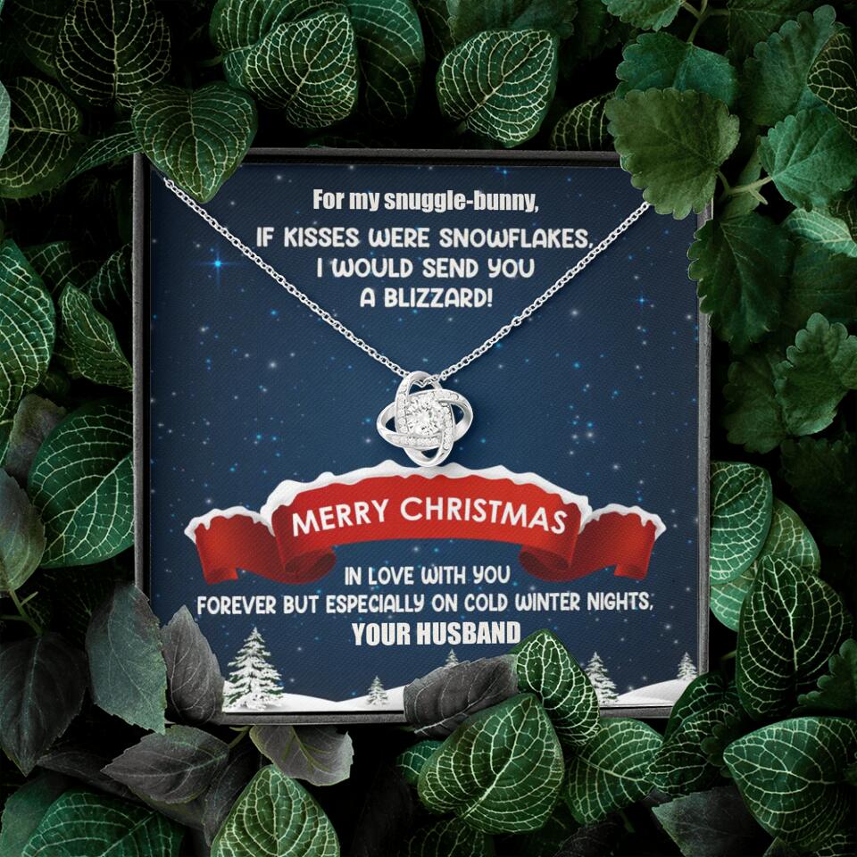 Merry Christmas For My Suggle Bunny Personalized White Gold Necklace - Image 4