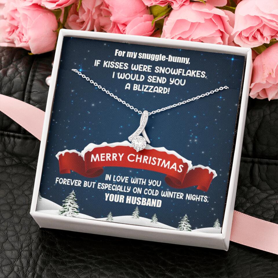 Merry Christmas For My Suggle Bunny Personalized White Gold Necklace - Image 40