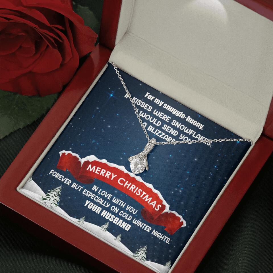 Merry Christmas For My Suggle Bunny Personalized White Gold Necklace - Image 44