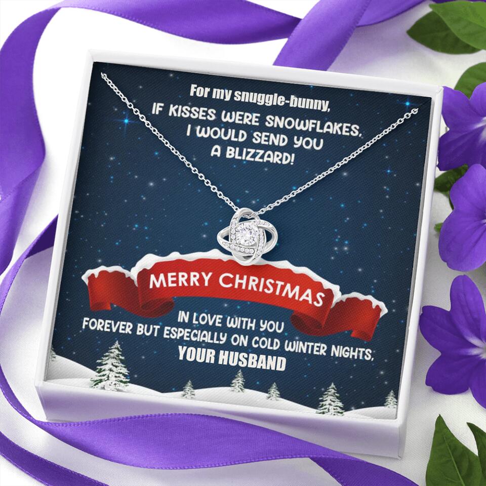 Merry Christmas For My Suggle Bunny Personalized White Gold Necklace - Image 5