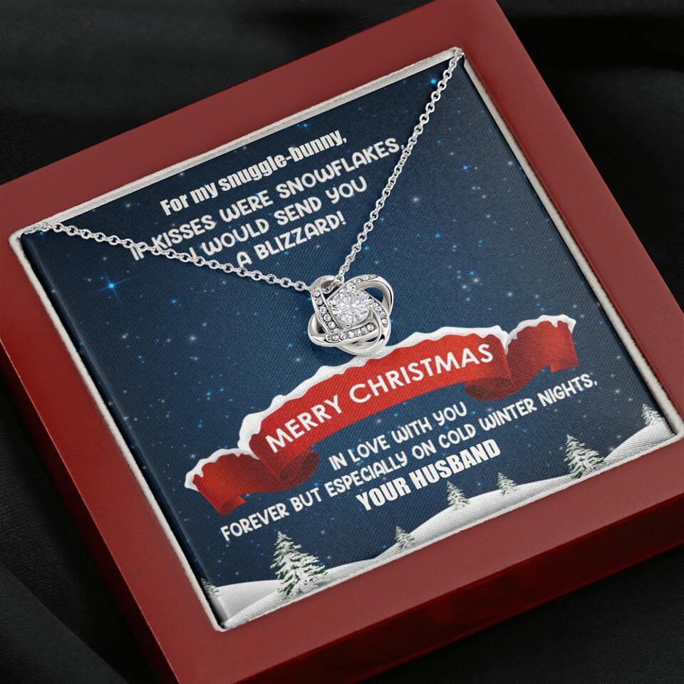 Merry Christmas For My Suggle Bunny Personalized White Gold Necklace - Image 7