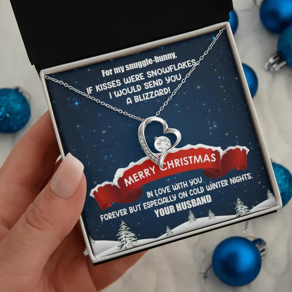 Merry Christmas For My Suggle Bunny Personalized White Gold Necklace - Image 9