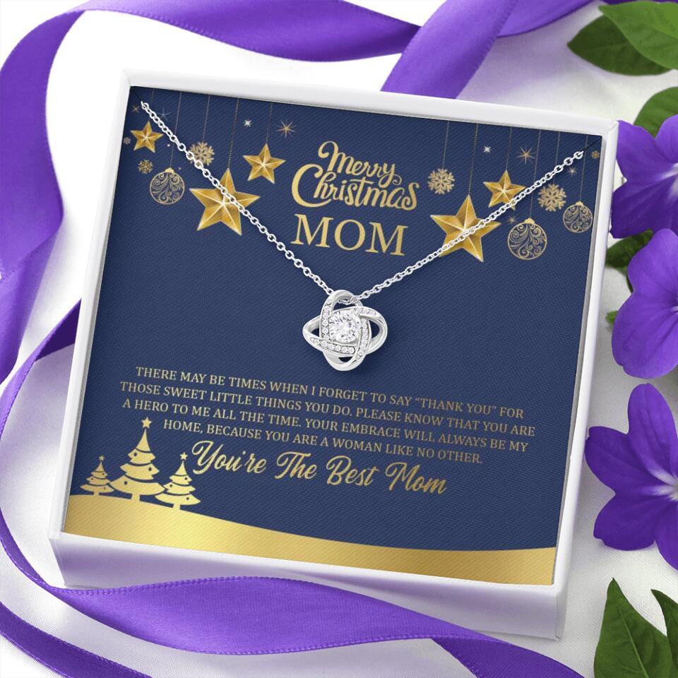 Merry Christmas Mom, You're The Best Mom Necklace - Christmas Gift for Mom - Image 10