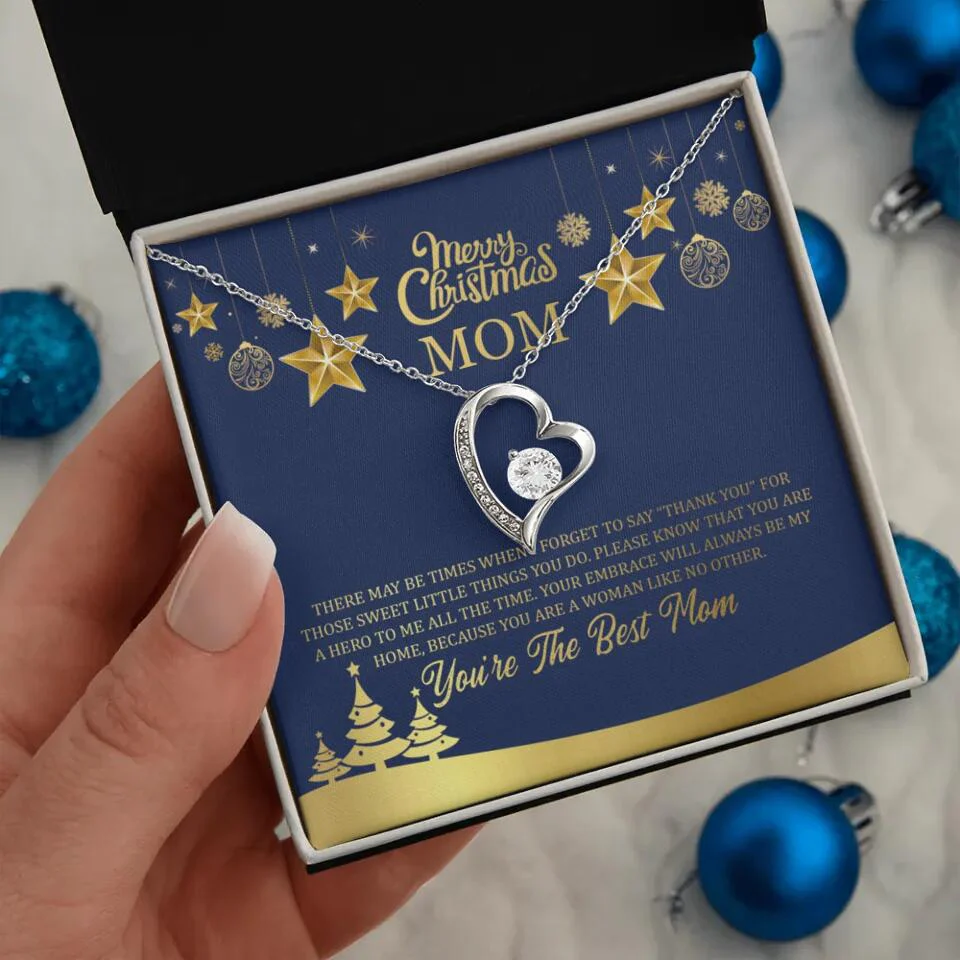 Merry Christmas Mom, You're The Best Mom Necklace - Christmas Gift for Mom - Image 14