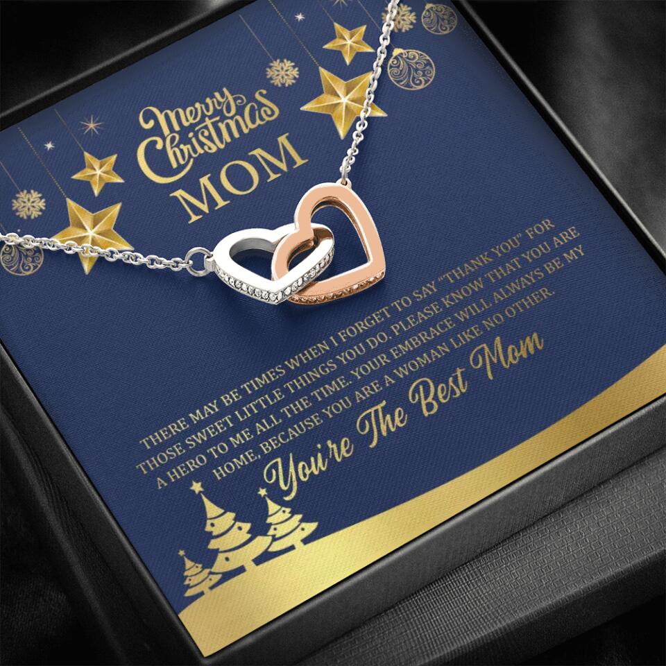 Merry Christmas Mom, You're The Best Mom Necklace - Christmas Gift for Mom - Image 2