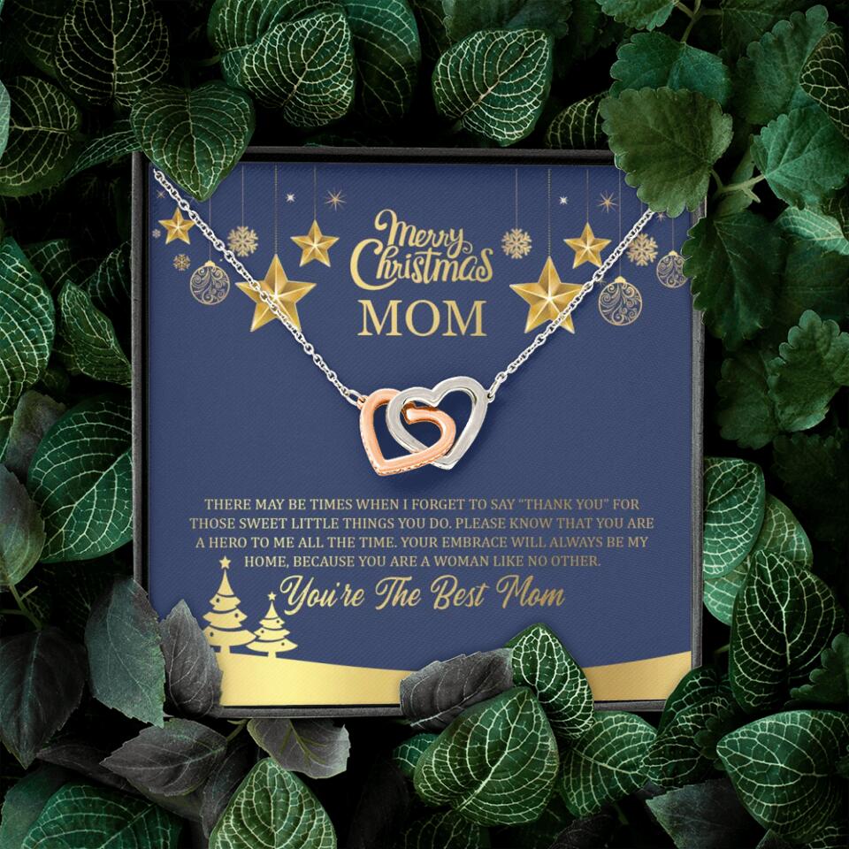 Merry Christmas Mom, You're The Best Mom Necklace - Christmas Gift for Mom - Image 3