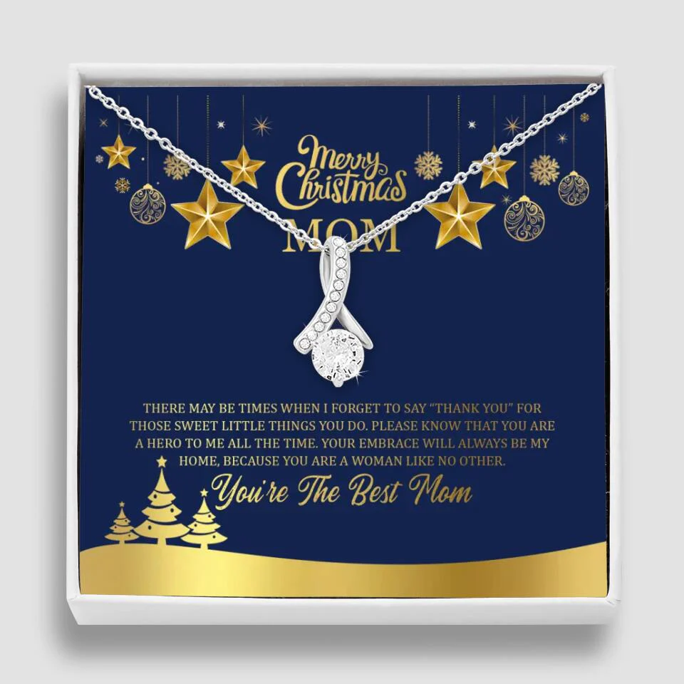 Merry Christmas Mom, You're The Best Mom Necklace - Christmas Gift for Mom - Image 38