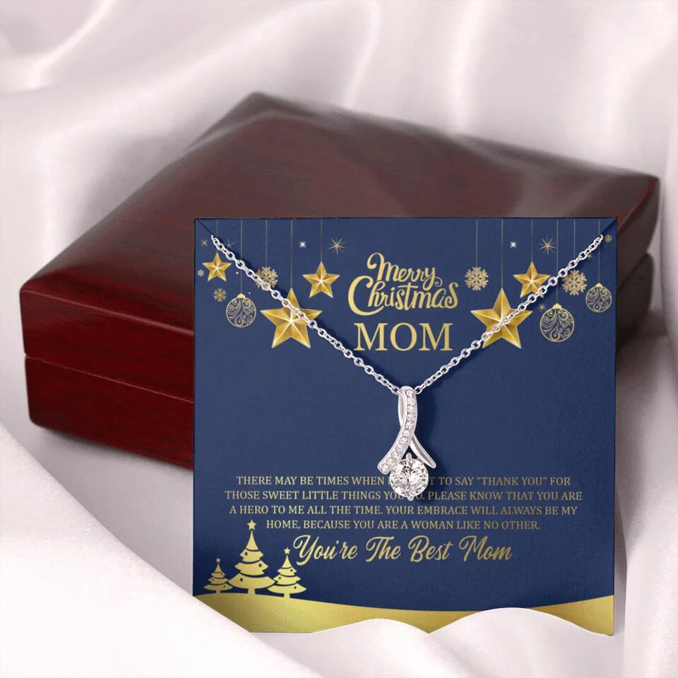 Merry Christmas Mom, You're The Best Mom Necklace - Christmas Gift for Mom - Image 45