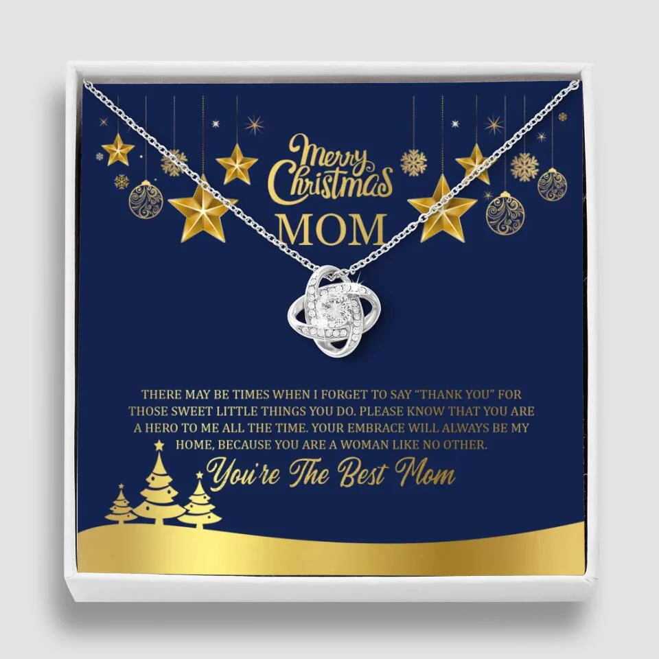 Merry Christmas Mom, You're The Best Mom Necklace - Christmas Gift for Mom - Image 6