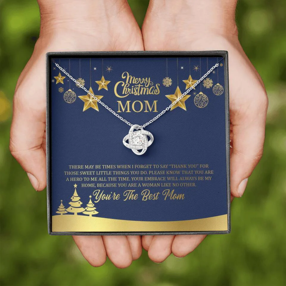 Merry Christmas Mom, You're The Best Mom Necklace - Christmas Gift for Mom - Image 8