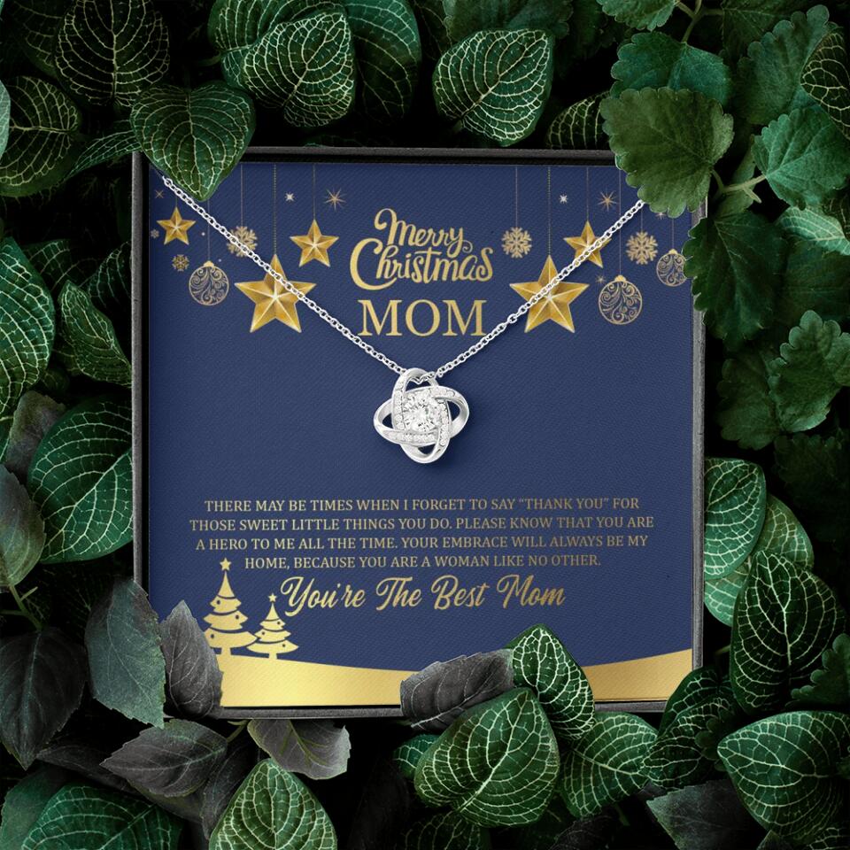 Merry Christmas Mom, You're The Best Mom Necklace - Christmas Gift for Mom - Image 9