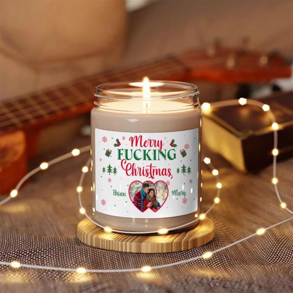 Merry Fucking Christmas Personalized Scented Candle - Image 3