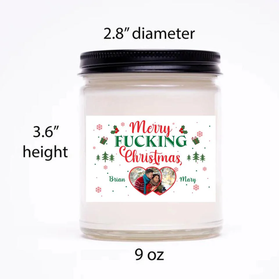 Merry Fucking Christmas Personalized Scented Candle - Image 4