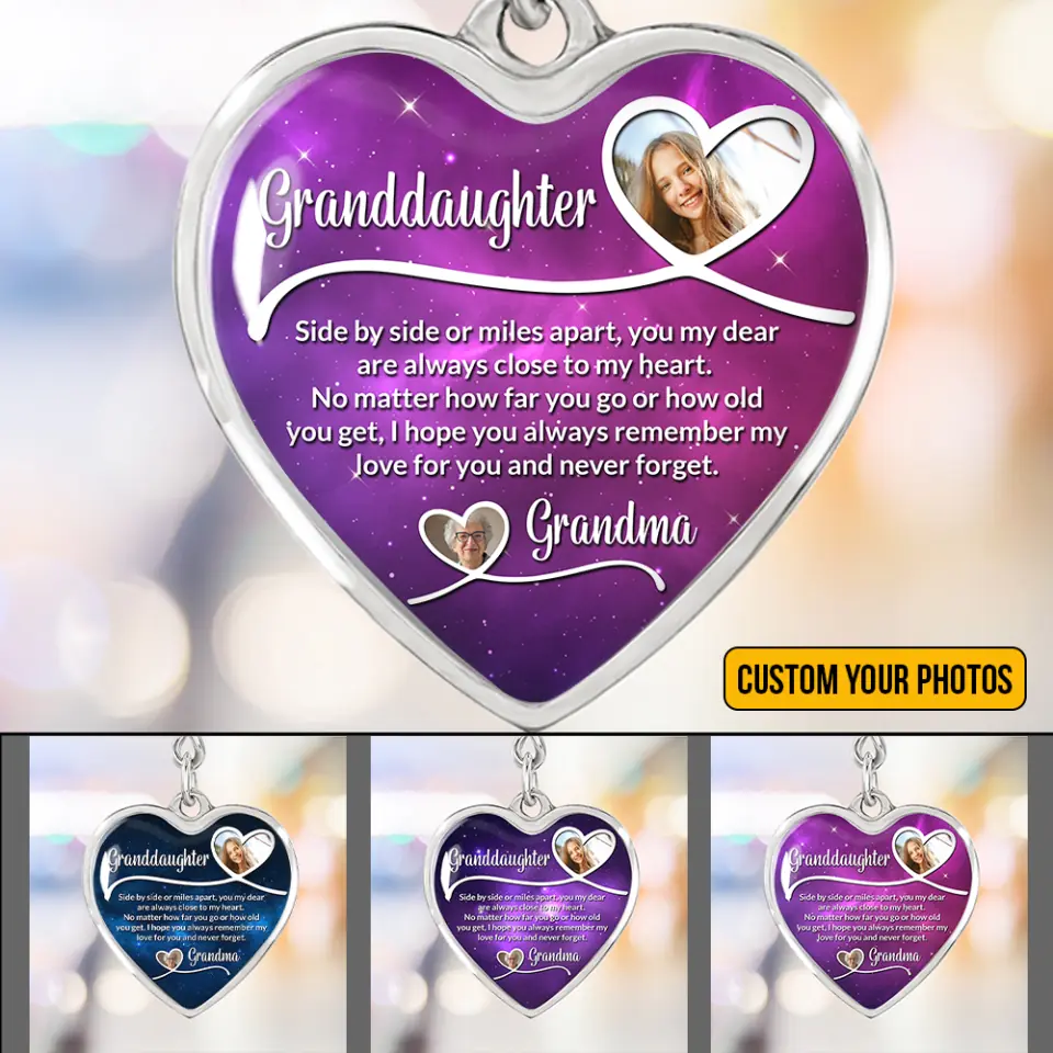 Message From Grandma To Granddaughter Galaxy Style Custom Necklace Keychain Birthday Gift
