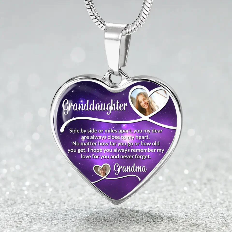 Message From Grandma To Granddaughter Galaxy Style Custom Necklace Keychain Birthday Gift - Image 2