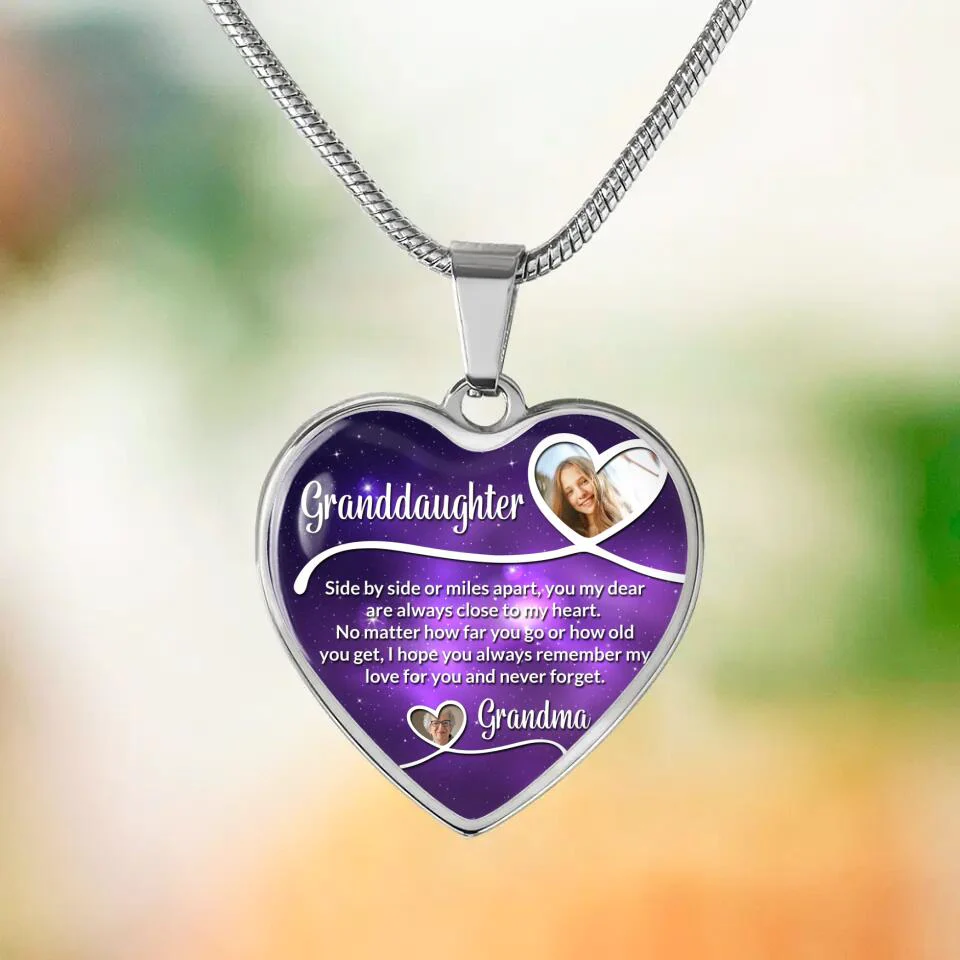 Message From Grandma To Granddaughter Galaxy Style Custom Necklace Keychain Birthday Gift - Image 3