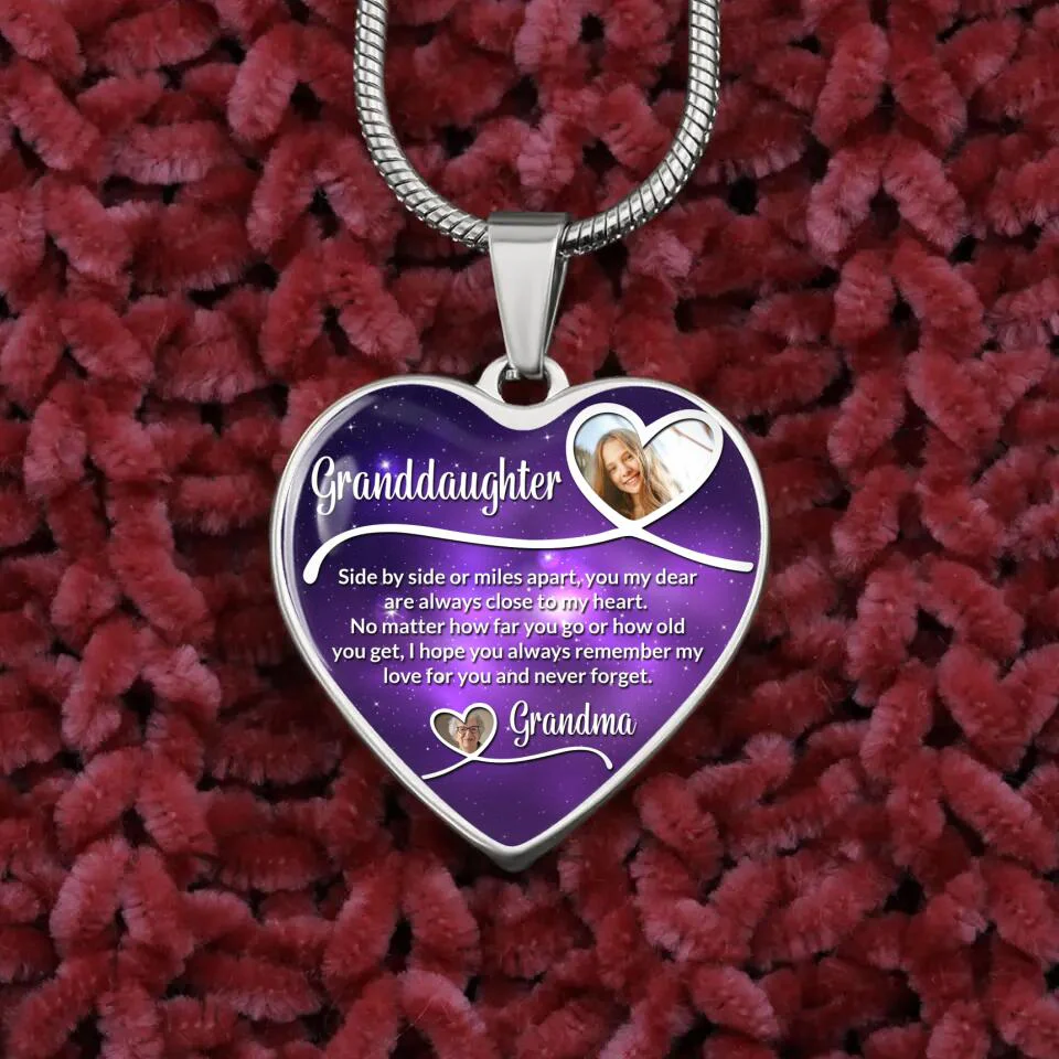 Message From Grandma To Granddaughter Galaxy Style Custom Necklace Keychain Birthday Gift - Image 4