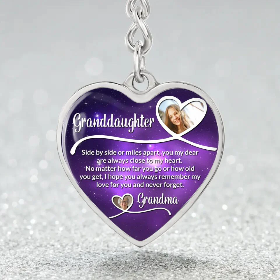 Message From Grandma To Granddaughter Galaxy Style Custom Necklace Keychain Birthday Gift - Image 9