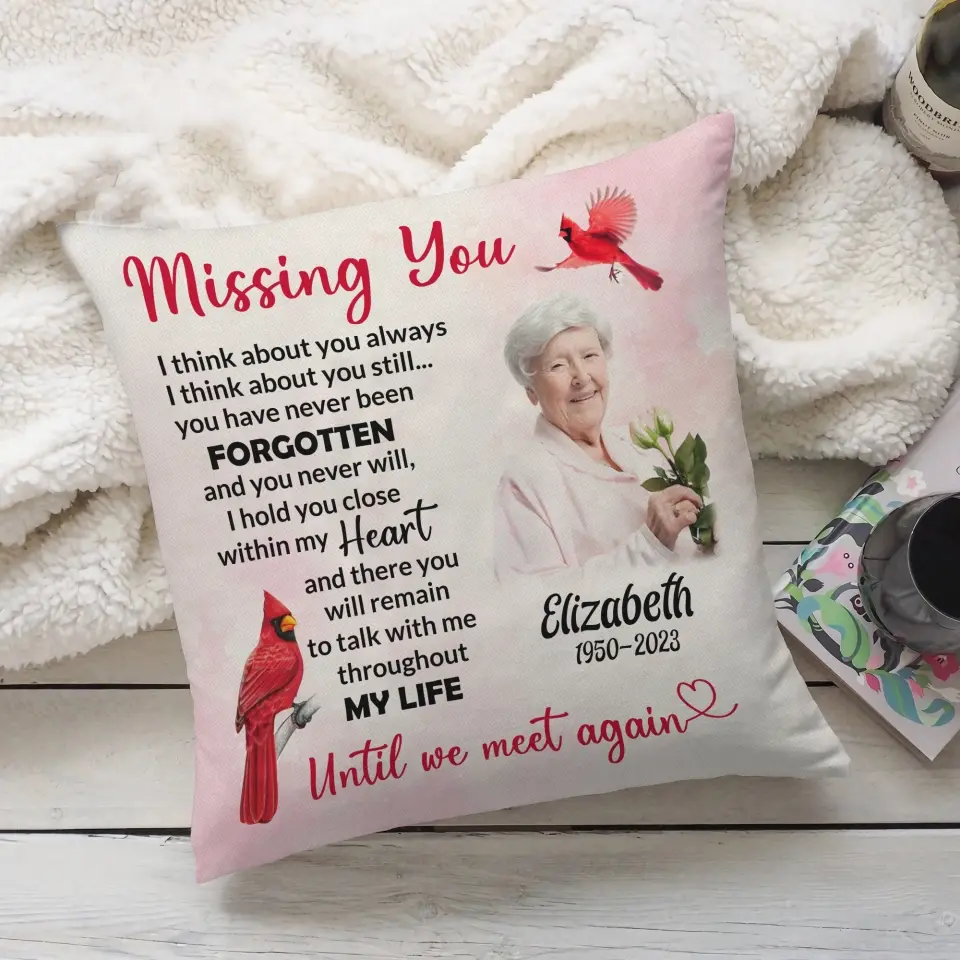 Missing You I Think About You Always - Personalized Upload Photo Pillow - Image 5