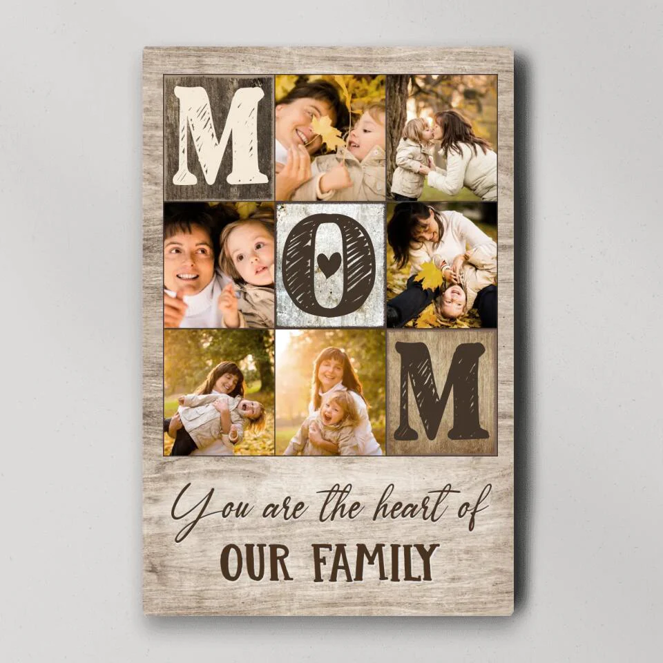 Mom Dad You Are The Heart Of Our Family - Custom Canvas Poster Birthday Gift For Parents - Image 2