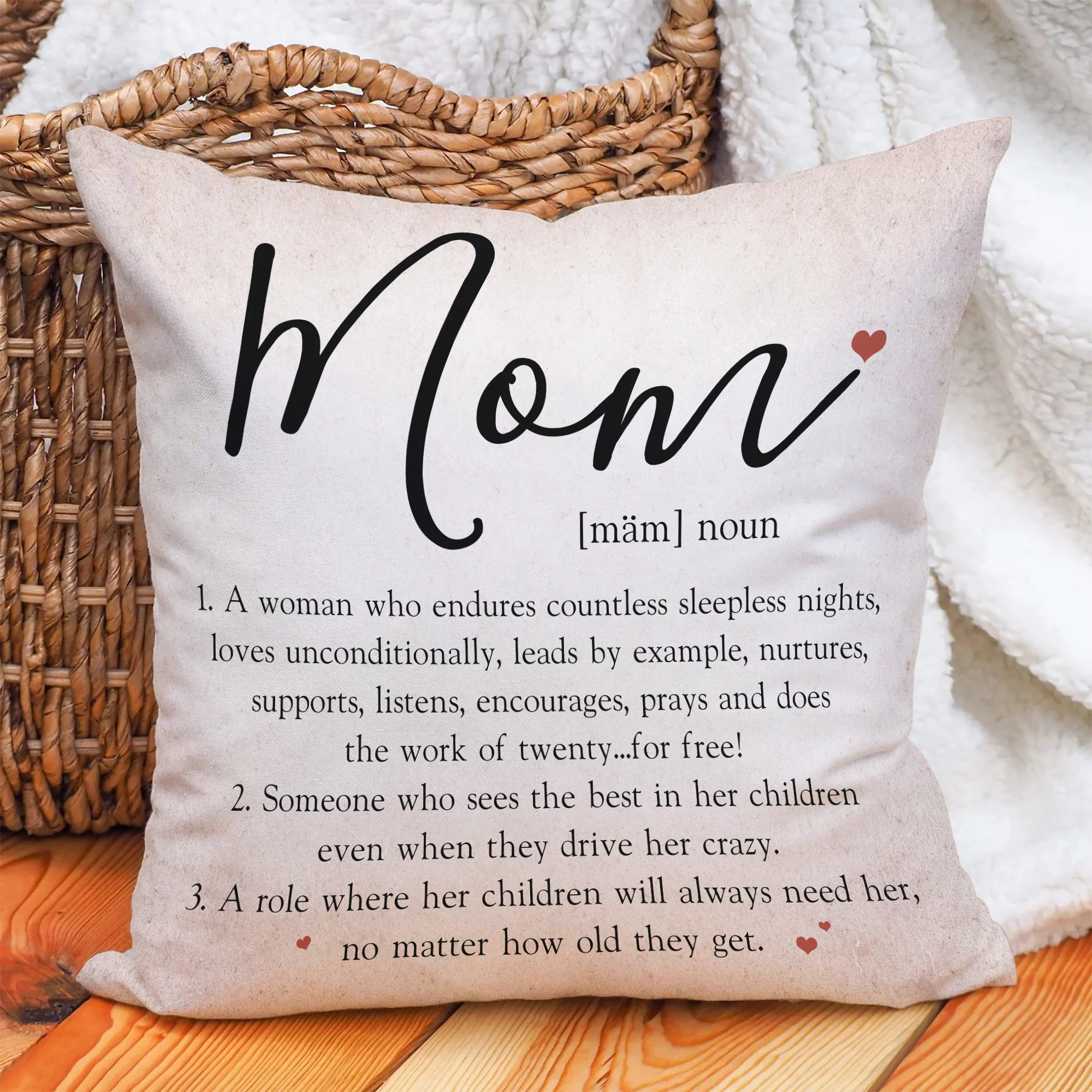 Mom Definition Personalized Canvas Pillow - Image 2