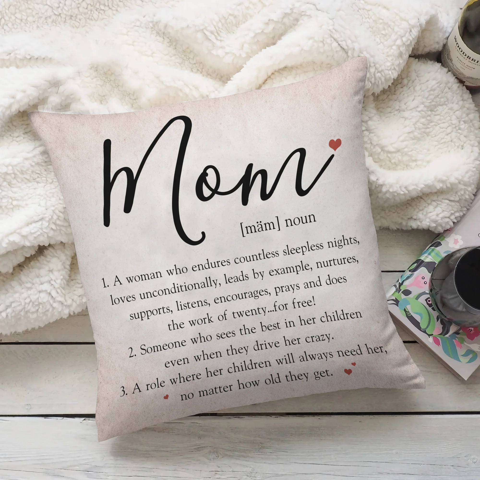 Mom Definition Personalized Canvas Pillow - Image 3