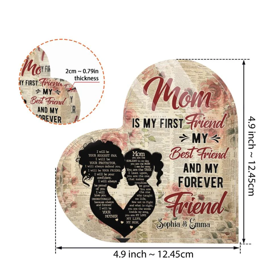 Mom Is My Best Friend Custom Acrylic Plaque Best Birthday Gift for Mom - Image 5