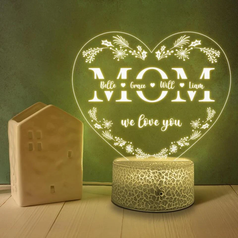 Mom We Love You Personalized 3D Led Light - Image 4