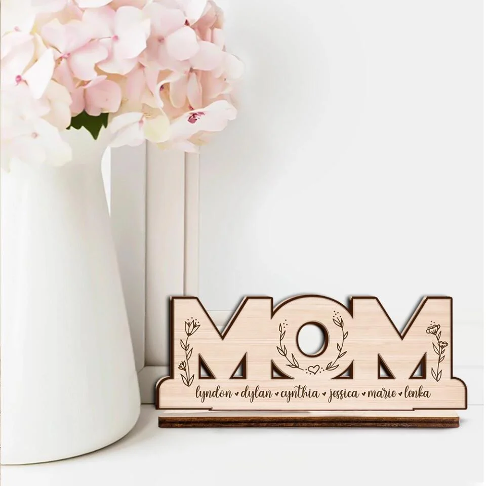 Mom We Love You - Personalized Wooden Plaque - Best Gift For Mom From Children Gift For Her For Mother On Anniversary- Best Meaningful Home Decor - 211IHPNPWP564 - Image 4