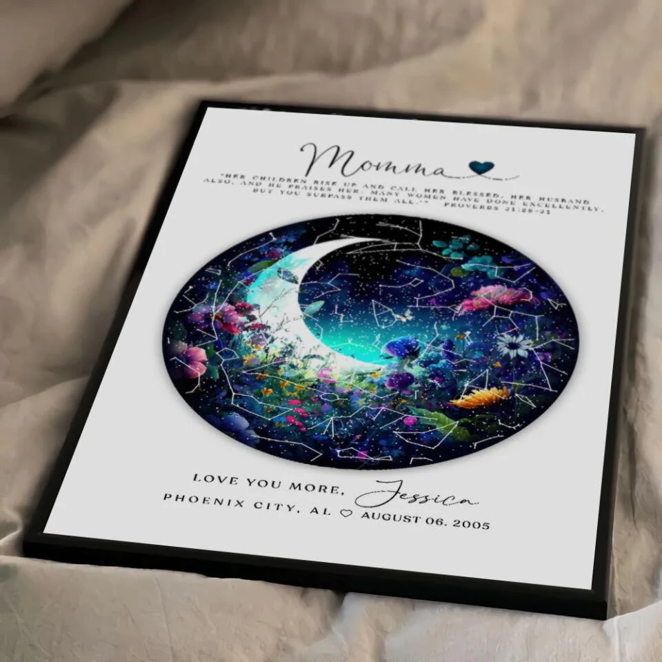 Mommy Quote Proverbs 31:28-31 Moon - Custom Canvas Poster - Mother's Day Gift - Image 13