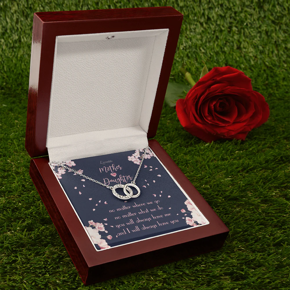 Mother and Daughter, Birthday Christmas Gift for Daughter, Mom - Personalized White Gold Necklace - Image 6