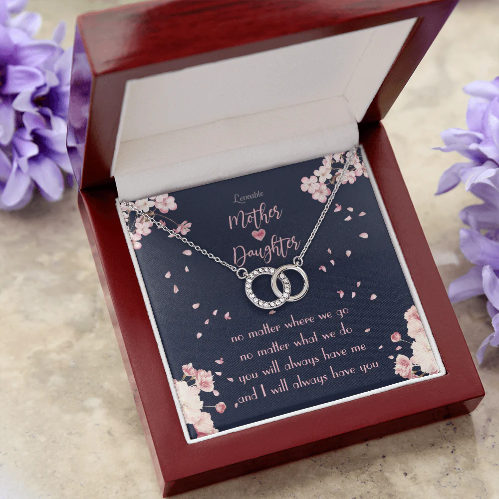Mother and Daughter, Birthday Christmas Gift for Daughter, Mom - Personalized White Gold Necklace - Image 7