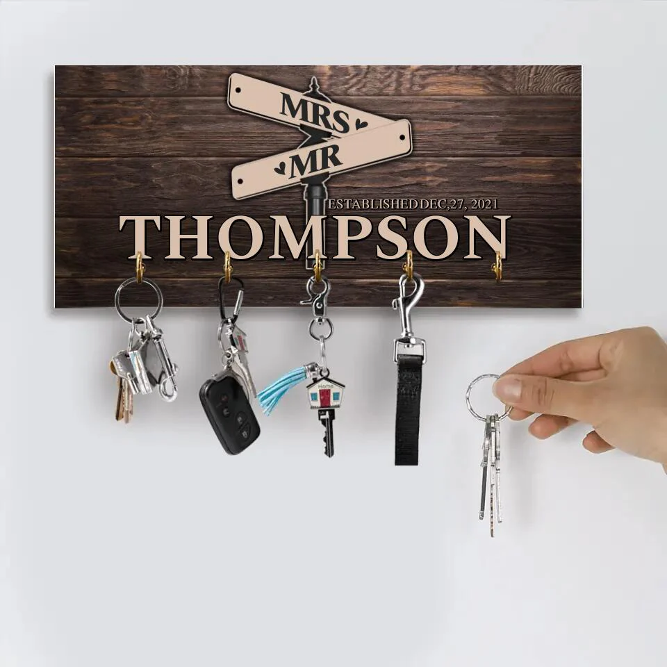 Mr And Mrs Custom Key Holder Anniversary Gifts For Couple - Image 5