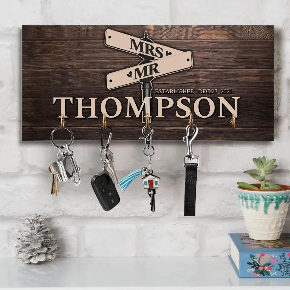 Mr And Mrs Custom Key Holder Anniversary Gifts For Couple - Image 6