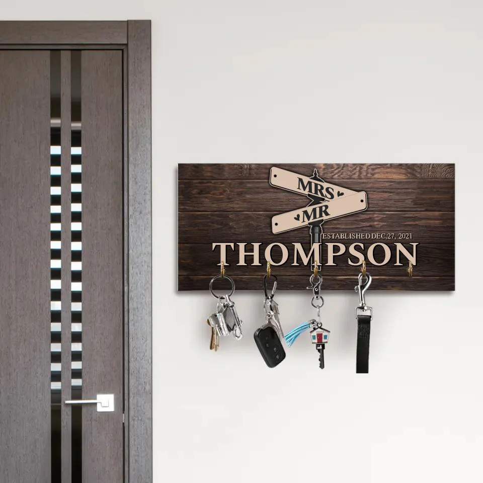 Mr And Mrs Custom Key Holder Anniversary Gifts For Couple - Image 7